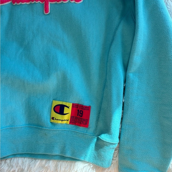 rare champion crewneck! blue and pink size small - Picture 2 of 3